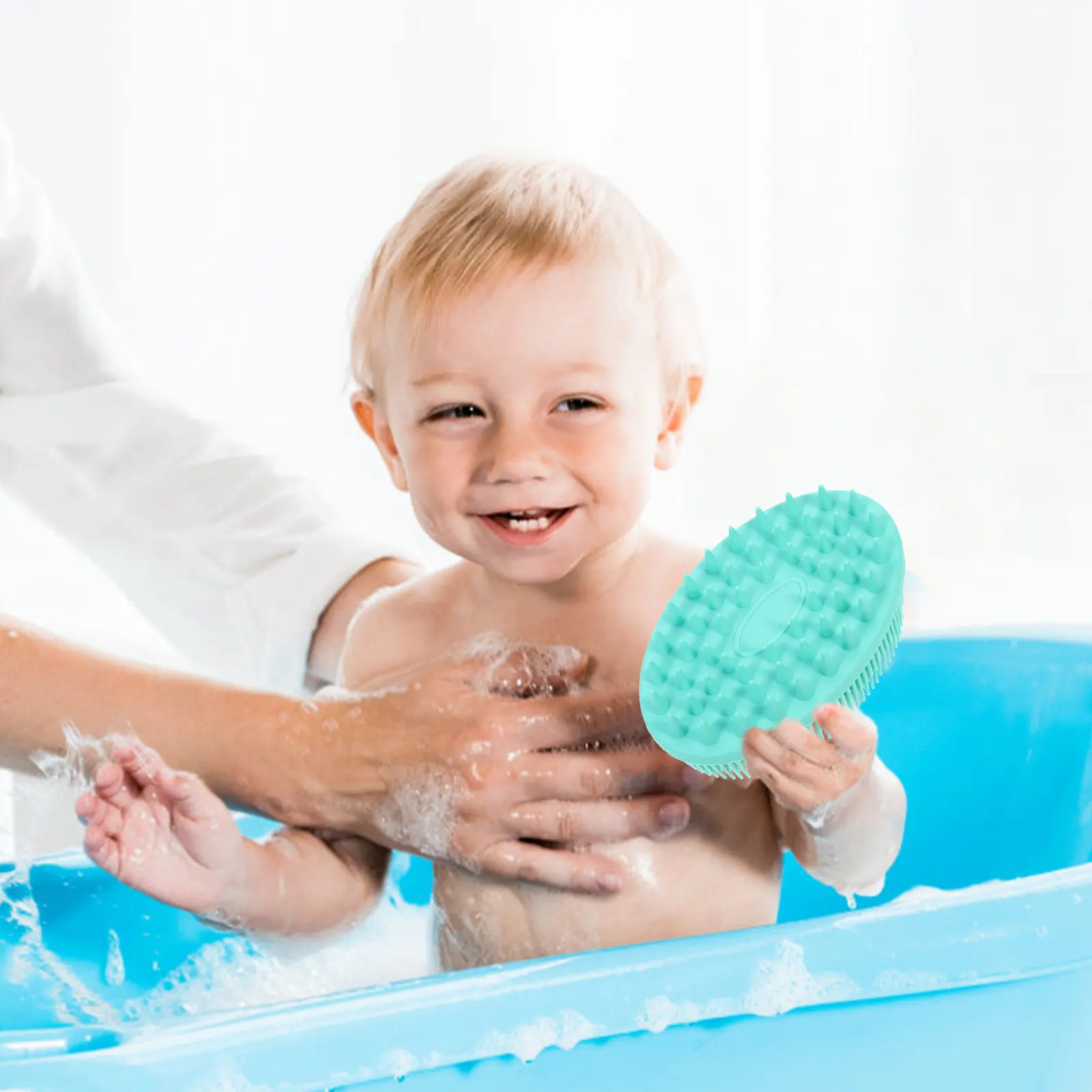 Silicone Bath Brush Gentle Exfoliating Body Scrubber for Babies Adults Deep Clean Massage Promote Circulation Shower Brush