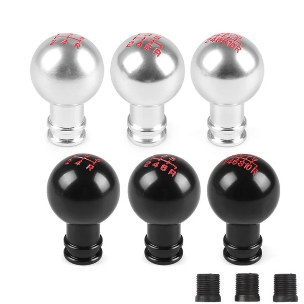 5 Speed Car Silver Resin AT MT Gear Shift Knob Lever Shifter Stick Manual Gear Head Lever Headball Shift Knobs