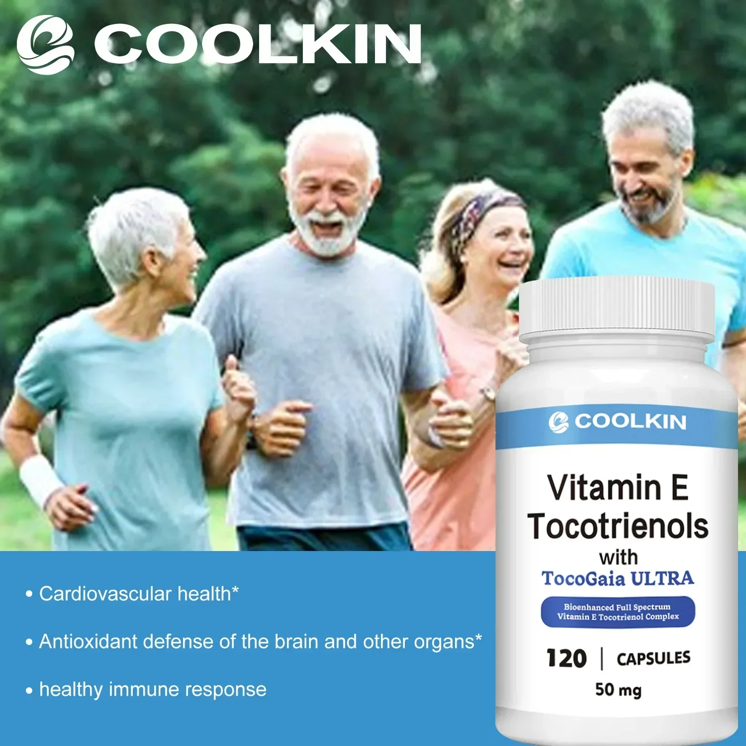 A vitamina E Tocotrienols para a saúde do coração, reduz linhas finas, cuidados faciais, ilumina a cor da pele