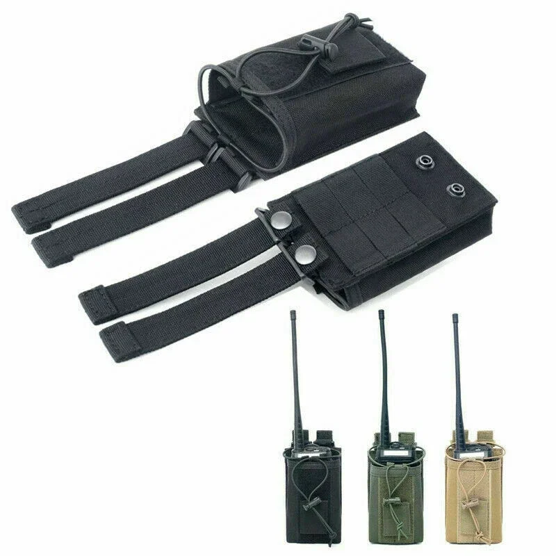 Molle Radio Holder Convenient Universal Molle Pouch Walkie Talkie Pouch Open Top Holster Walkie Talkie Bag For Climbing Outdoors