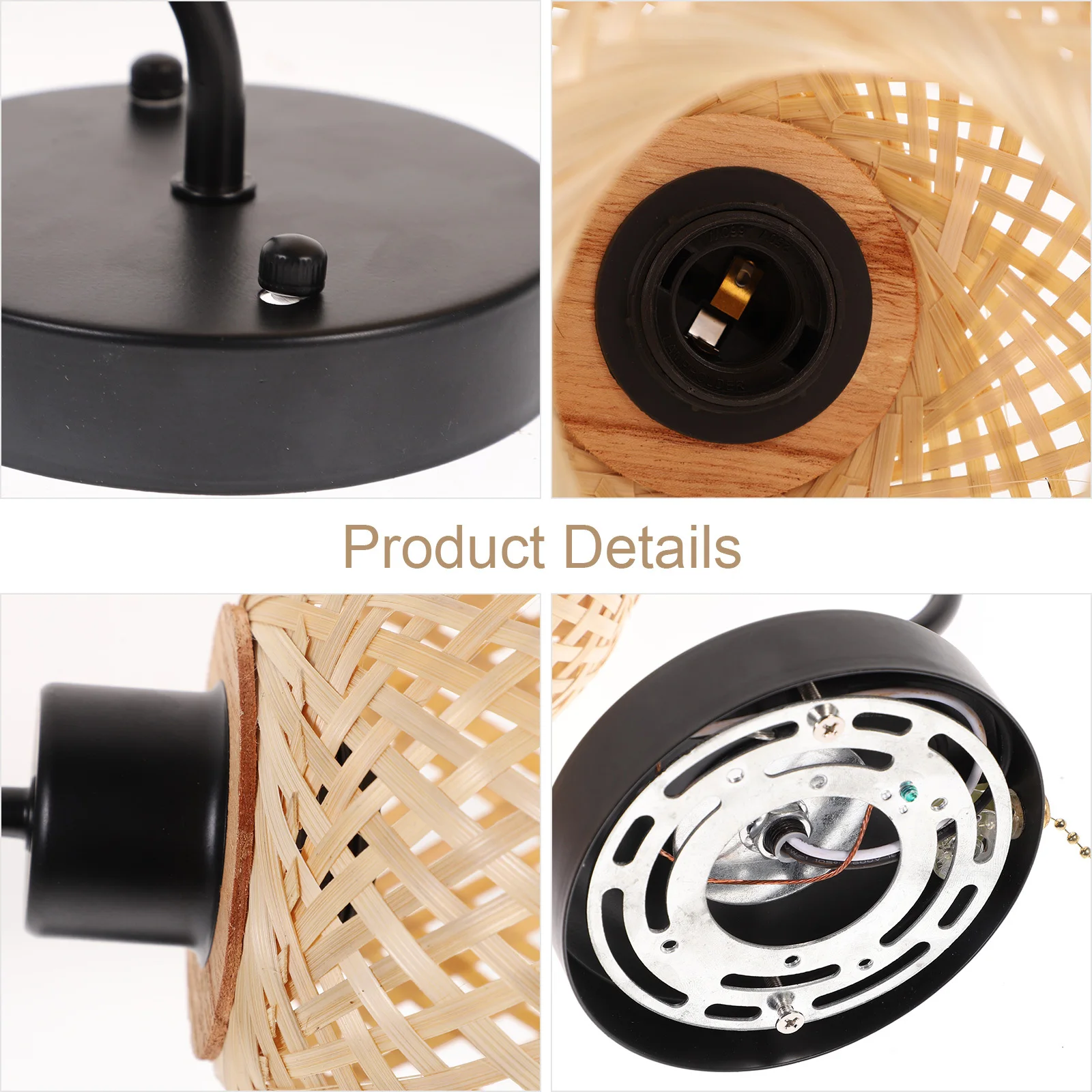 

Decorative Bamboo Woven Cage Wall Lamp Elegant Vintage Style for Bedroom Living Room Corridor Modern Wall Sconce Ceiling Hanging