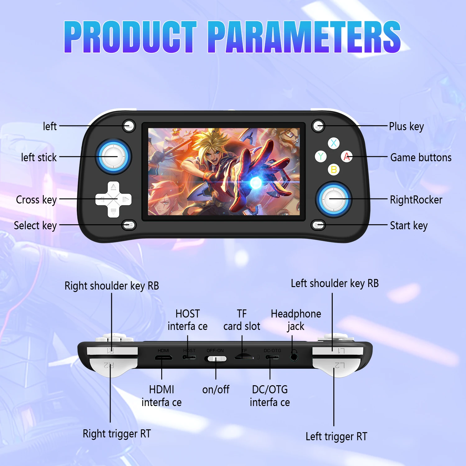 XF43 Retro Handheld Spielkonsole Open Source 4,3 "IPS Bildschirm Linux System Spiel Spieler RK3128 Chip Tragbare Tasche Video Player