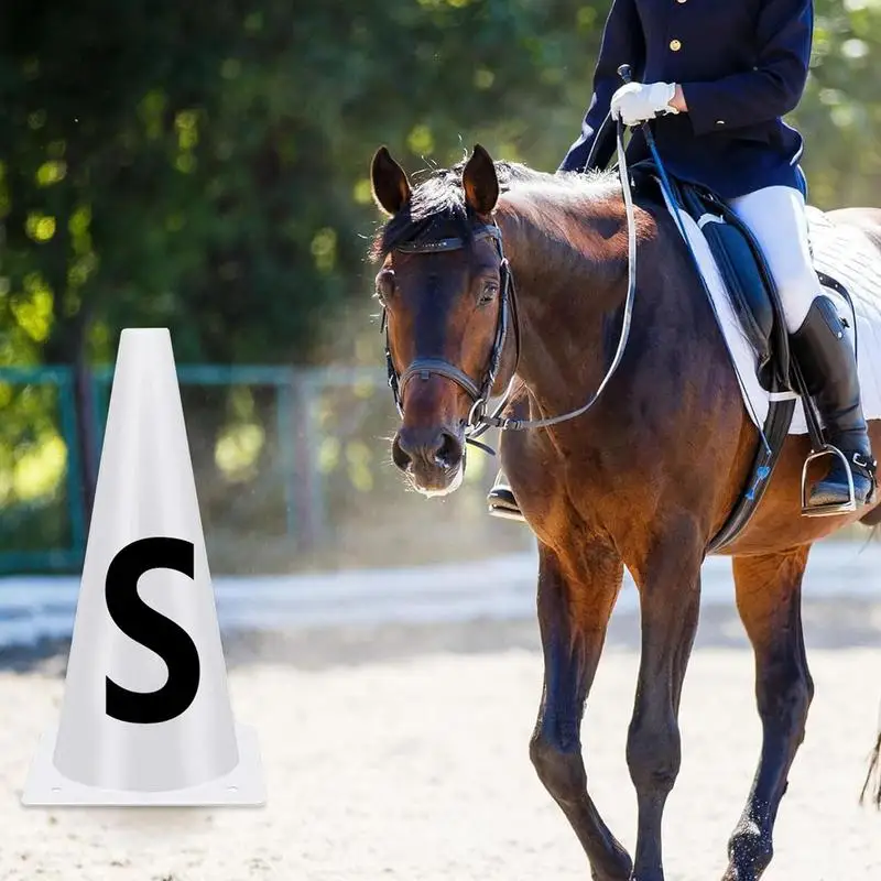 Cones for Sports Training White Dressage Cones with Letters Sports Training Cones Horse Training Equipment for Equestrian Sports