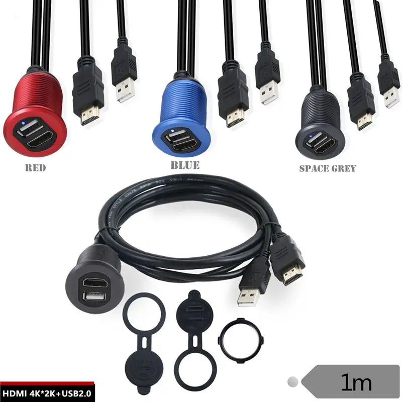 

Metal Shell With LED Light, Automotive And Motorcycle Dashboard With Bracket HDMI Compatible 4K * 2K+USB2.0/3.0 Connecting Cable