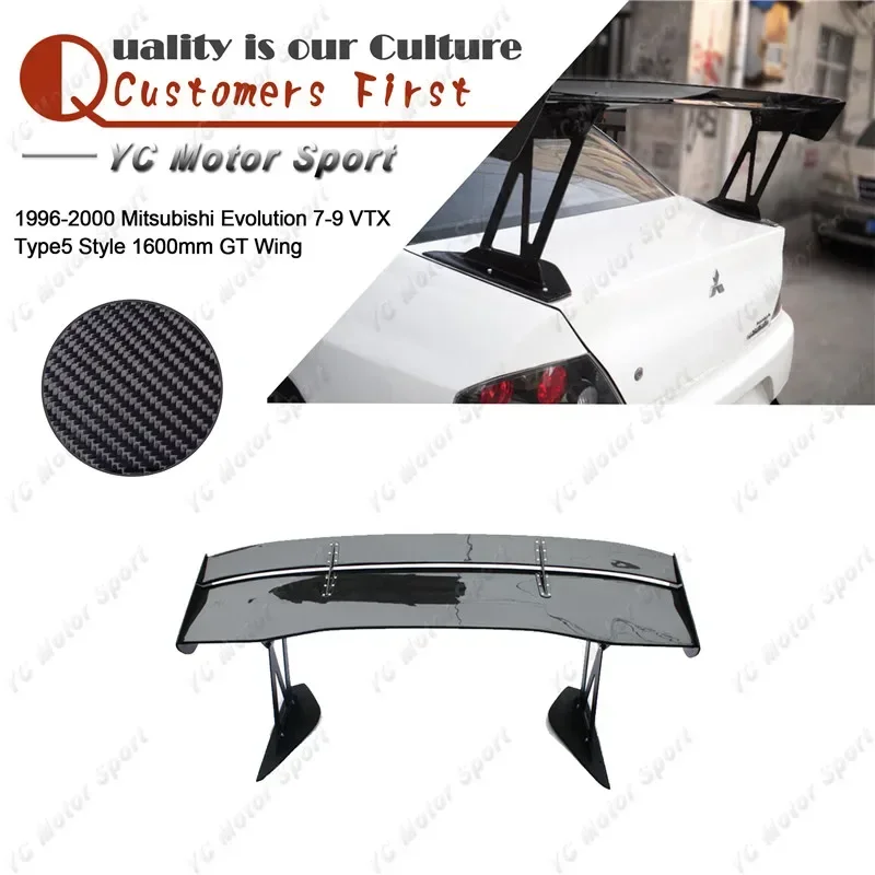

Carbon Fiber VTX Type5 Style Rear Spoiler Fit For 1996-2000 Evolution 7-9 EVO 7 8 9 GT Wing 1600mm with 390mm Aluminum Stand