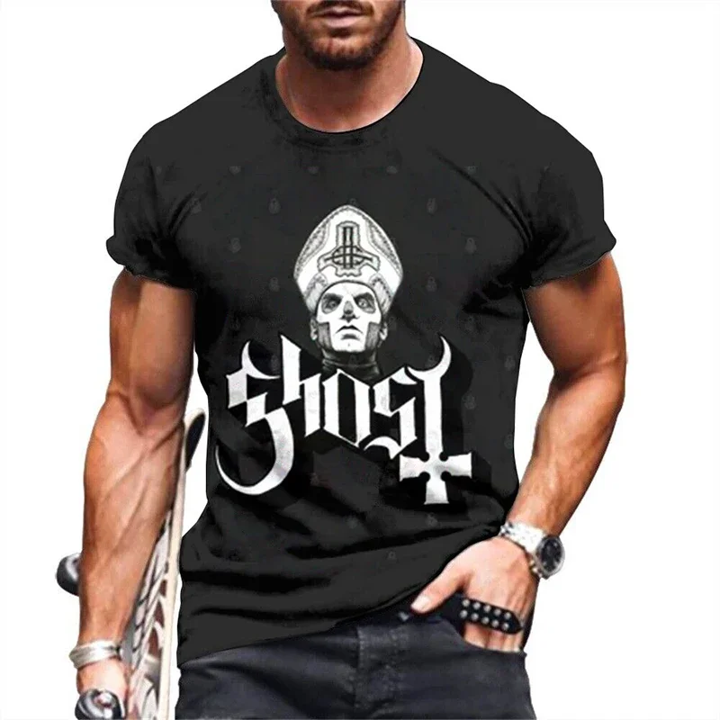 Sommer Ghost Band T-Shirts 3D-Druck Streetwear Herren Damen Hip-Hop Mode Übergroße Kurzarm-T-Shirts Männer Tees Tops Kleidung