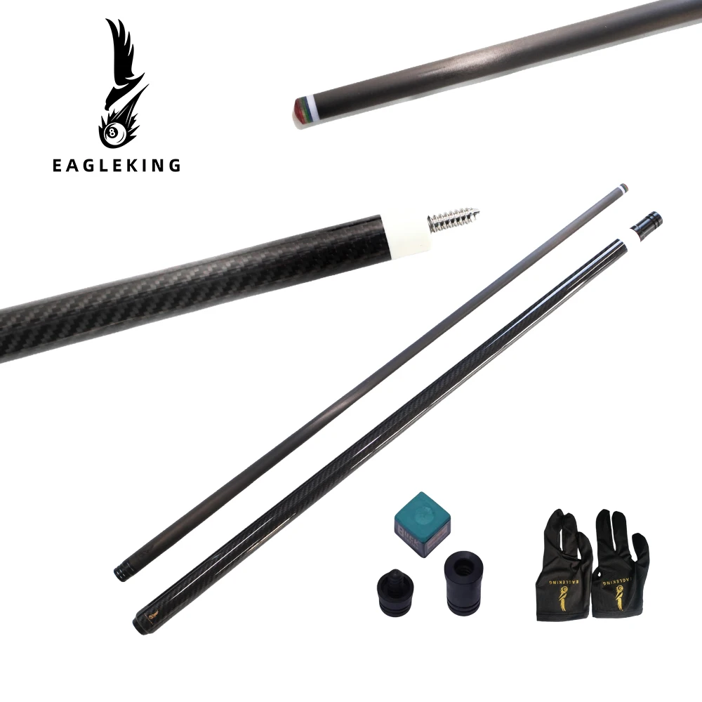 

3K Twill Carbon Fiber Billiard Cue 12.9mm Pigskin Tip 1/2 Cue 19oz 147cm Black Technology Carbon Fiber Pool Cue