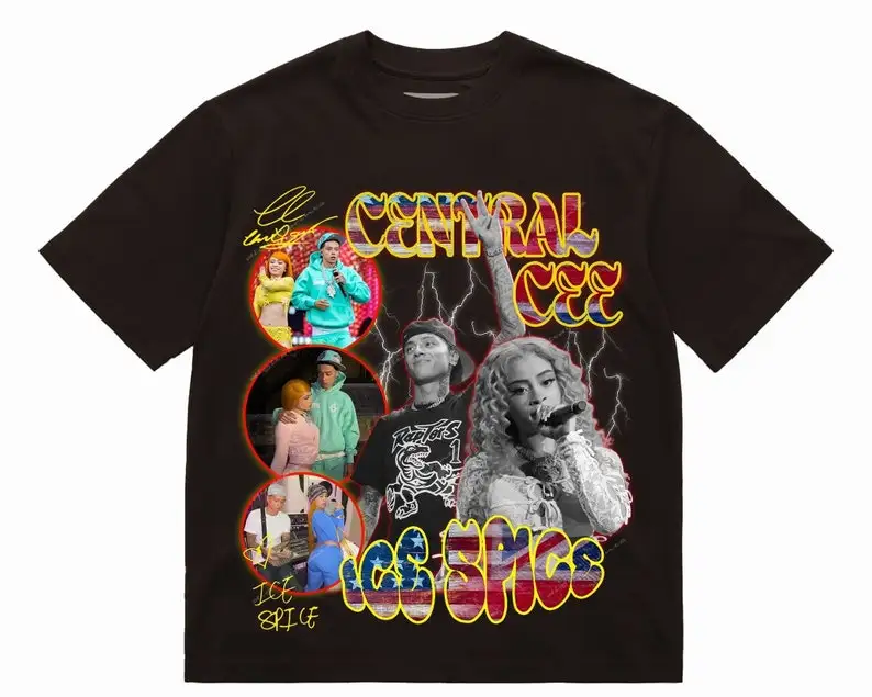 ROCK BAND. Central Cee and İce Spice Png / Shirt design, Ready to Print, bootleg t shirt design, vintage design, football tee de