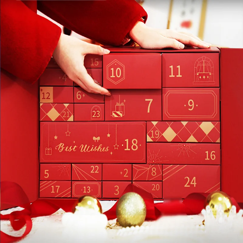 2025.High-end Christmas Advent Calendar Box Tow Doors Candle Jewelry Gift Box 12 24 25 Grids Sliding Drawer Advent Calendars Box - Image 2