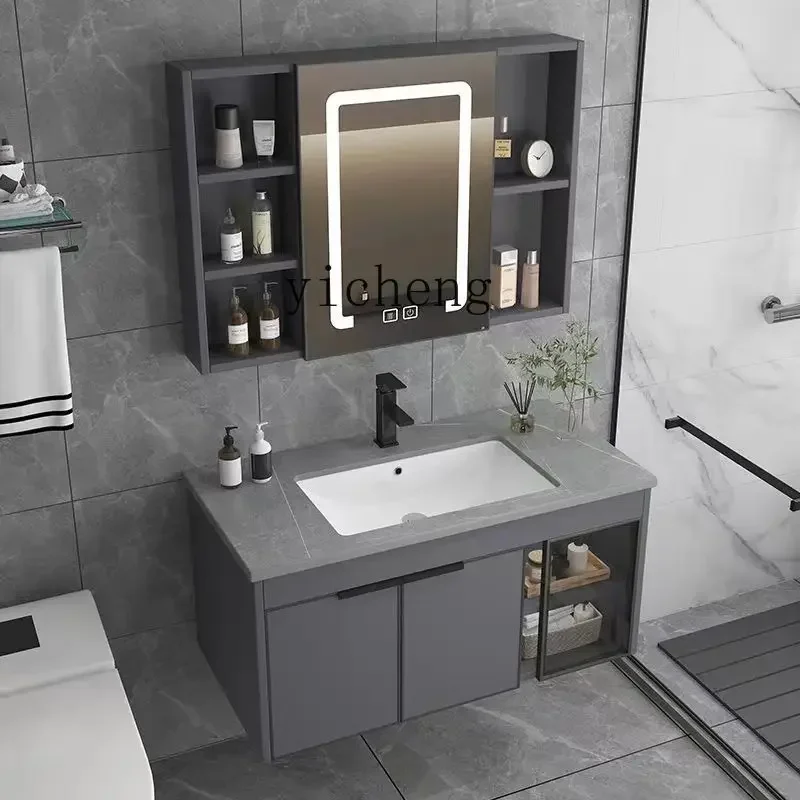 

YSG Alumimum Bathroom Cabinet Combination Washbasin Cabinet Combination Ceramic Whole Washbin Wash Basin