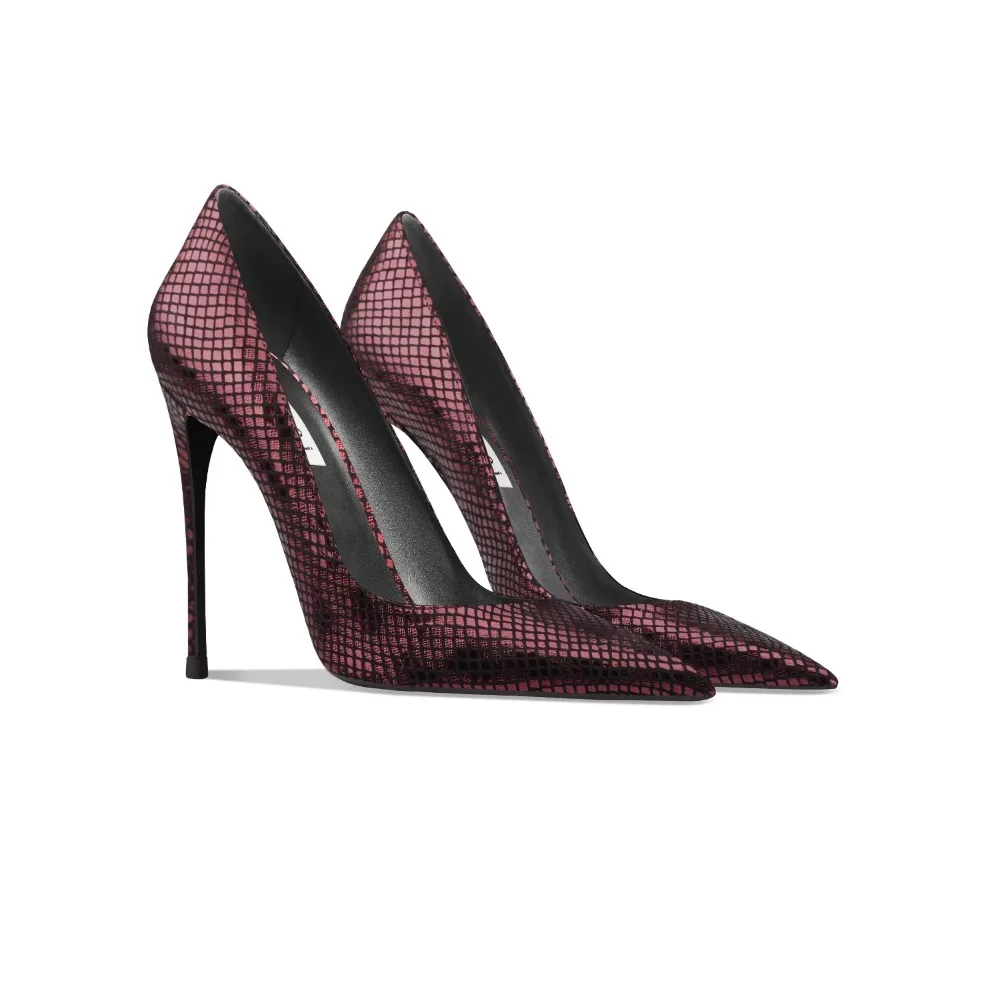 

Red Fish Scale Sexy High Heels 2025 Spring New Pointed Toe Slip On Pumps for Women Office Lady
