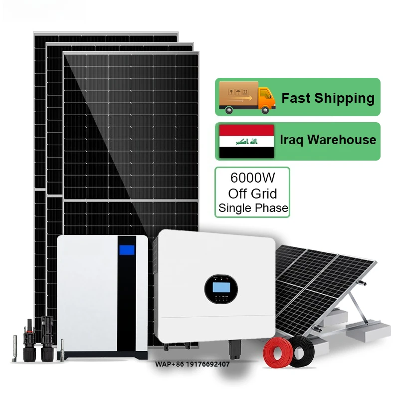 Iraq Stocks Off Grid Photovoltaic Solar Power System Full Set 6Kva 6Kw 6000W Home All in One Hybrid Solar Energy System Complete