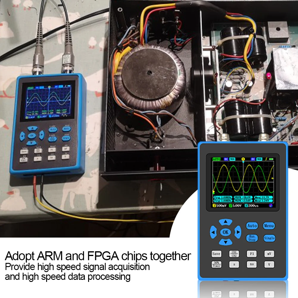 Digital Portable USB Oscilloscope 120MHz Bandwidth Dual Channel 500M Sampling Rate 28inch Large Screen for Car/ Appliance Repair