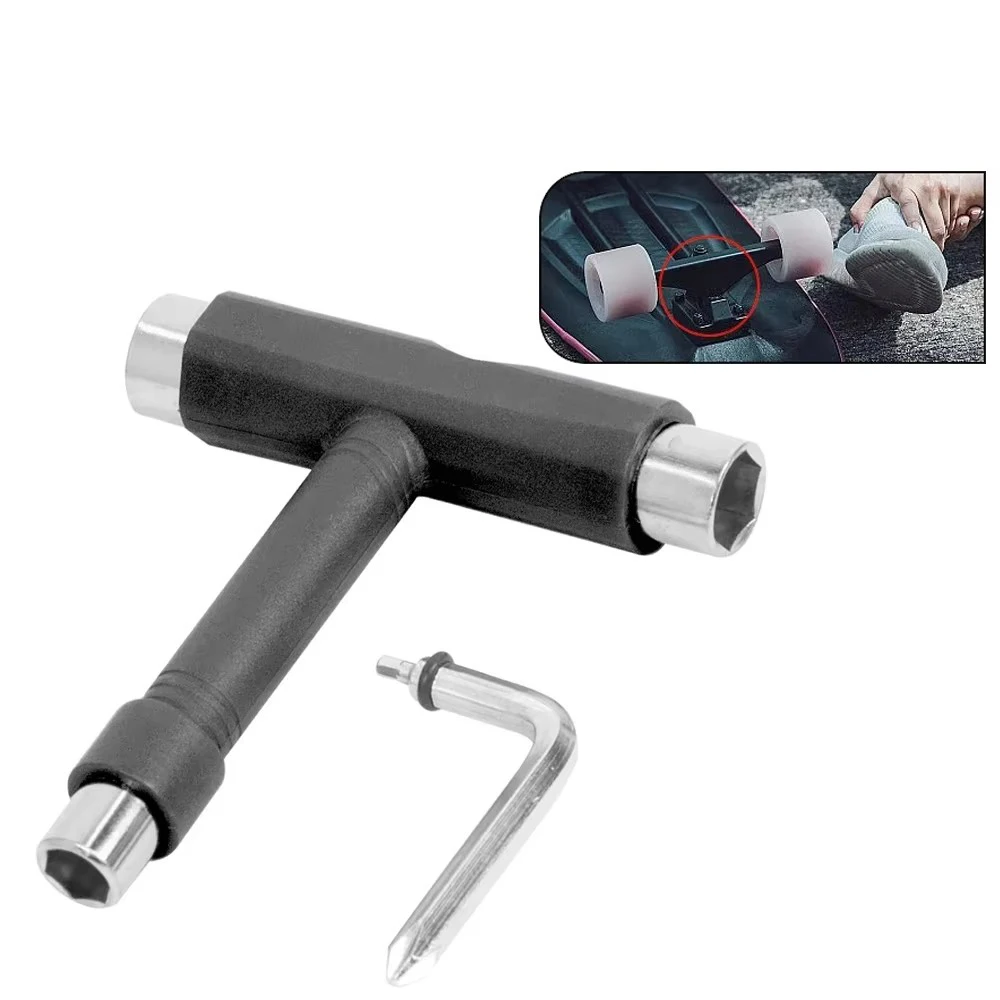 Profissional t tipo allen chave t forma ferramentas de skate chave skate preto longboard placa rolo skate chave ferramentas peças