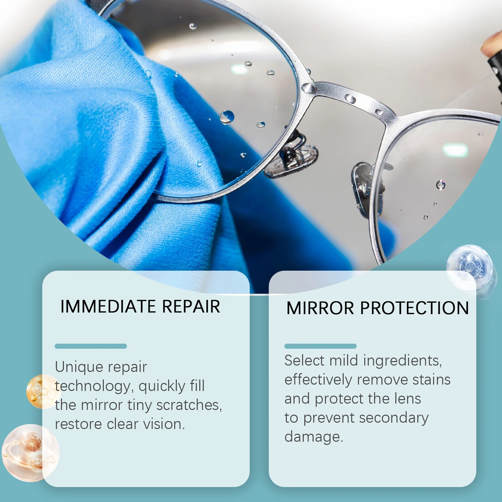 

100ml Lens Scratch Remover Quick Results Leakproof Eyeglasses Cleaner for Students Workers and Eyeglasses
