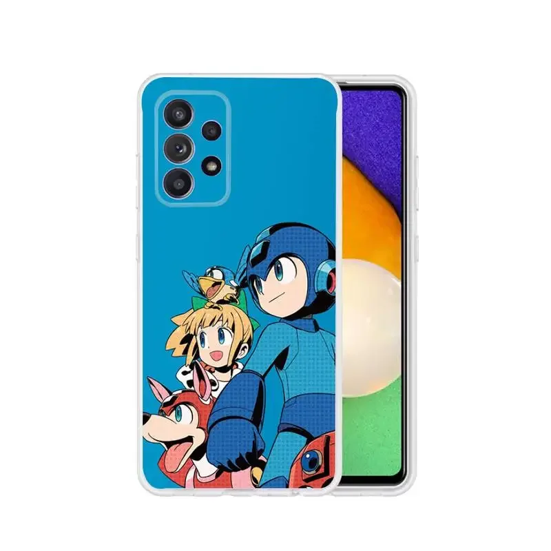 M-Mega Man Phone Case For Samsung Galaxy S 23 22 21 20 10 9 8 7 6 Plus Ultra 5G Edge lite Transparent Soft Silicone Cover