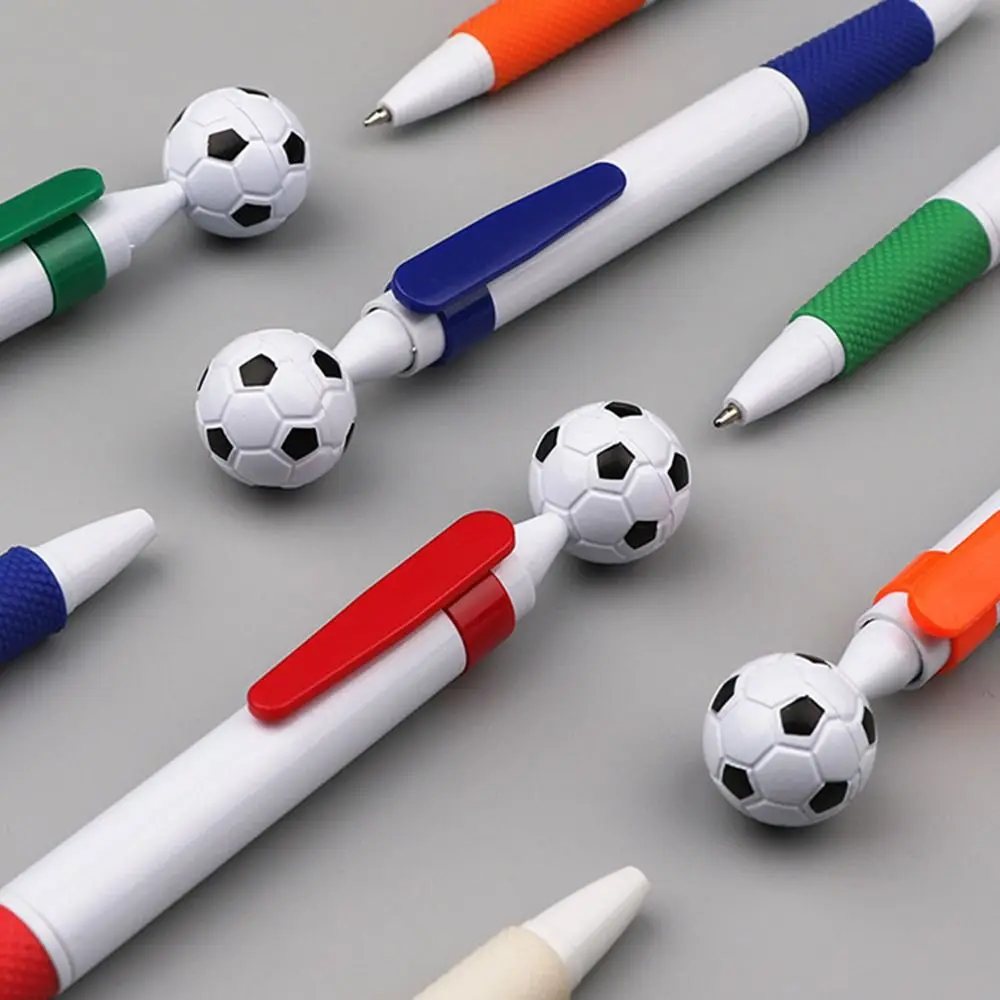 5 Pcs/Bag Party Gift Cute Football Ballpoint Pen Creative Multi-use Ink Pens Portable Durable Signature Pens Students