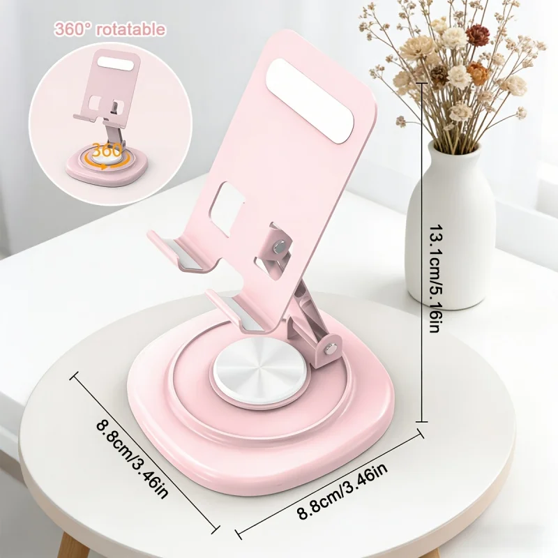 Macaron Desktop Metal Rotating Phone Stand Tablet Phone Stand for Watching TV, Live Streaming, and Video Support - Lazy Person'