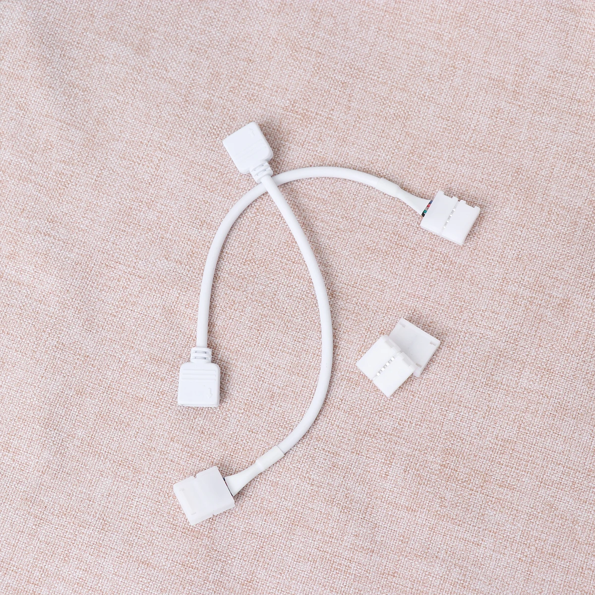 

2pcs Pin Connector For Led Strip Cable Premium Durable Rgb Light Connection Line No Welding Required Easy Installation Strip