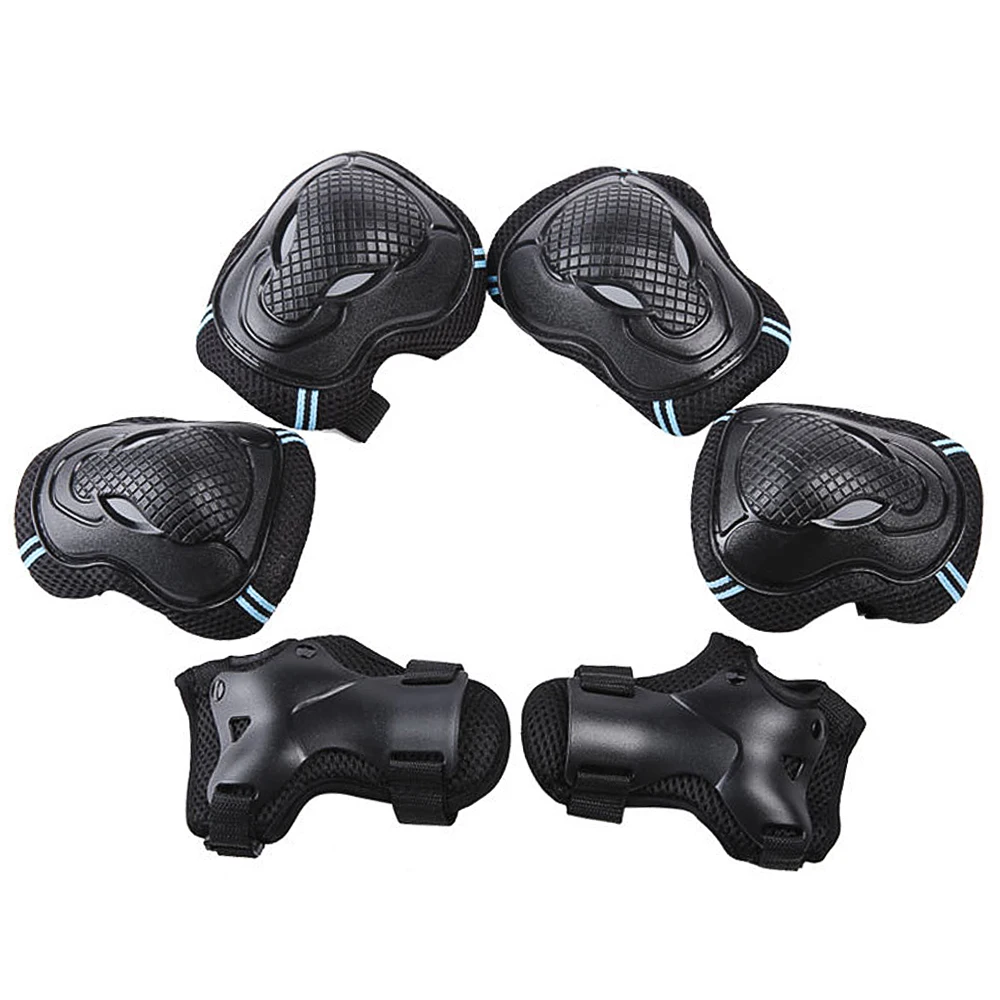 Knee Pads Set 6 Protector Kit Knee Pads Elbow Pads Wrist Guards Protective Equipment Set Safety Protection Pads for Skateboard view 4