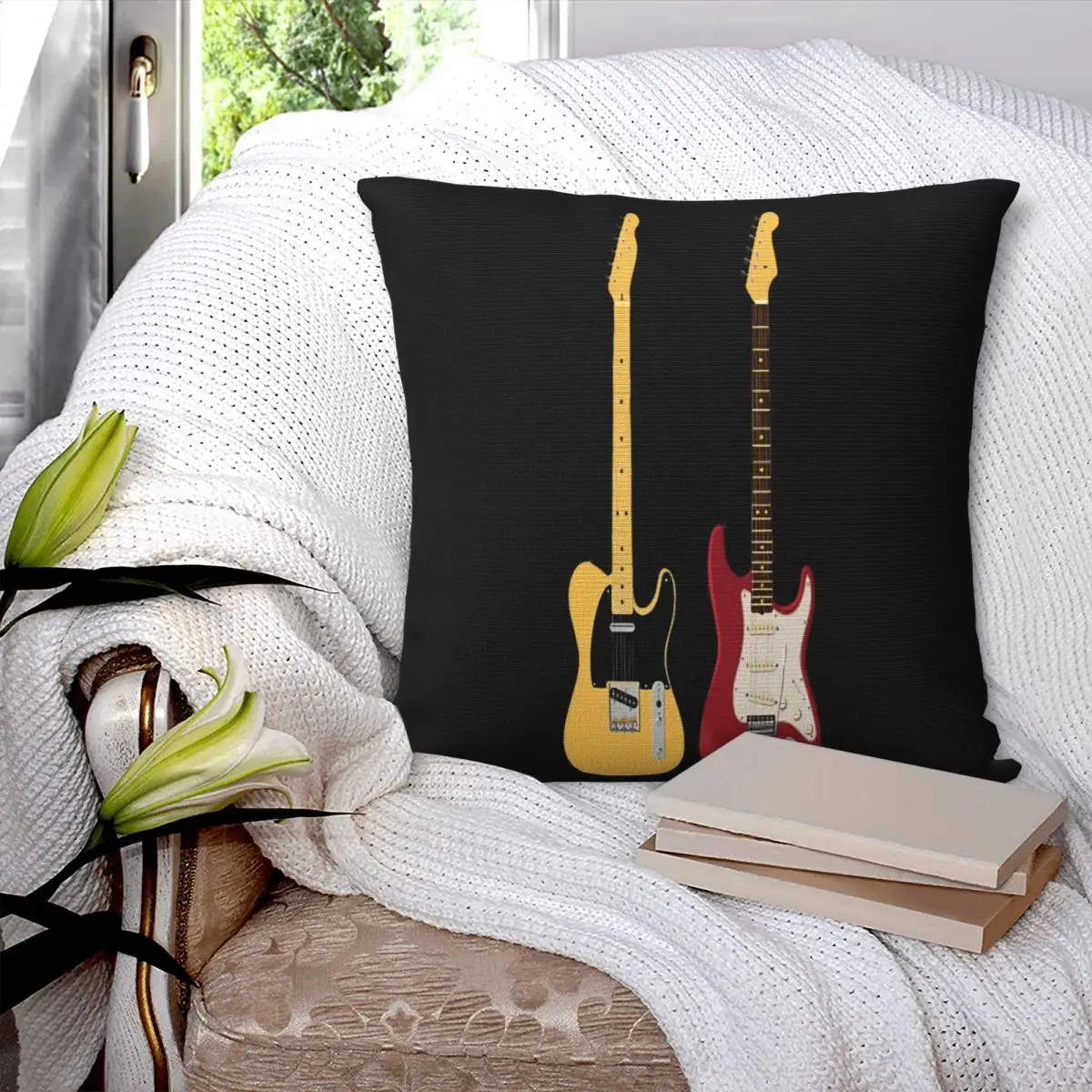 Guitar Stratocaster Telecast High Quality Pillowcase Cushion Sofa Cushion Customized Bed Decoration Pillow Can Be Customized