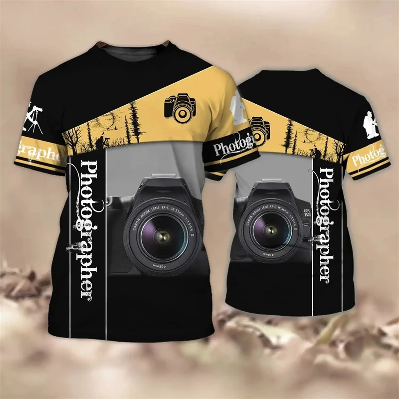 Fashion Photography Pattern T-Shirt For Men Uniform 3D Printed Tees Summer Casual Short Sleeve O-Neck Tops Oversized T Shirts