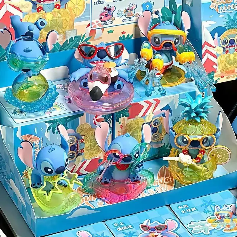 

Disney Kawaii Stitch Doll Summer Carnival Series Blind Box Cartoon Trendy Toys Cute Action Collectible Figure Ornament Gift
