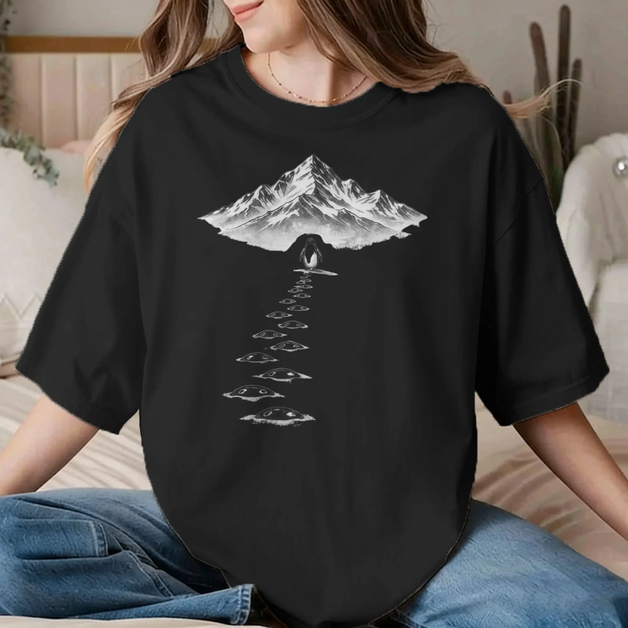 Nihilist Penguin Meme for Men Women T Shirts  Casual Tee Shirt Short Sleeve Crew Neck T-Shirts Cotton Plus Size Tops