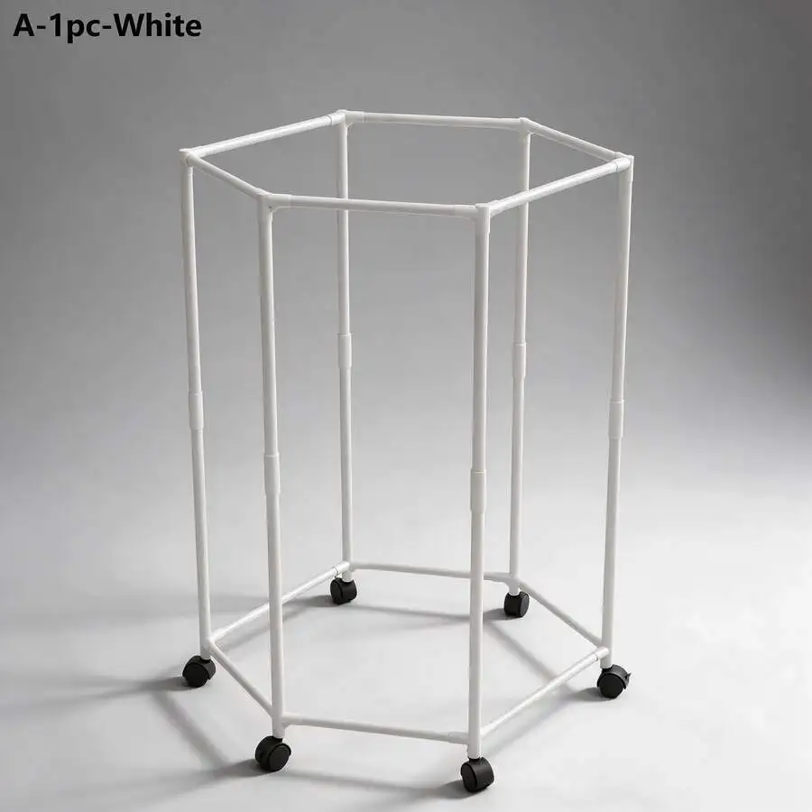 [360° Rotating Double-Layer Garment Rack] Freestanding Rolling Clothes Organizer With Lockable Brake Casters Metal Tubes Thicken