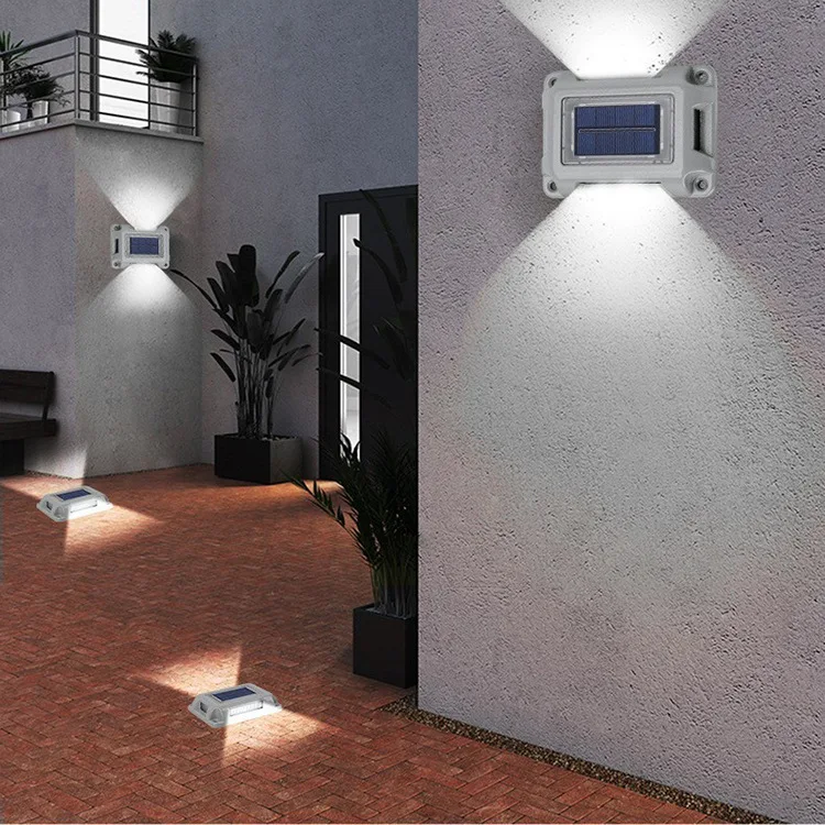 Solar Buried Lamp Rectangular Staircase Step Lamp Outdoor Waterproof Lawn Pressure Resistant Walkway Lamp