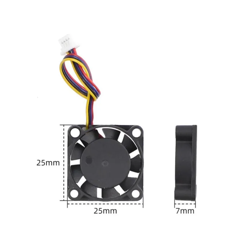 5V PWM regulowany wentylator 2507 3007 4007CPU chłodnica JST interfejs ze śrubami M2.5 nakrętki do Raspberry Pi 5