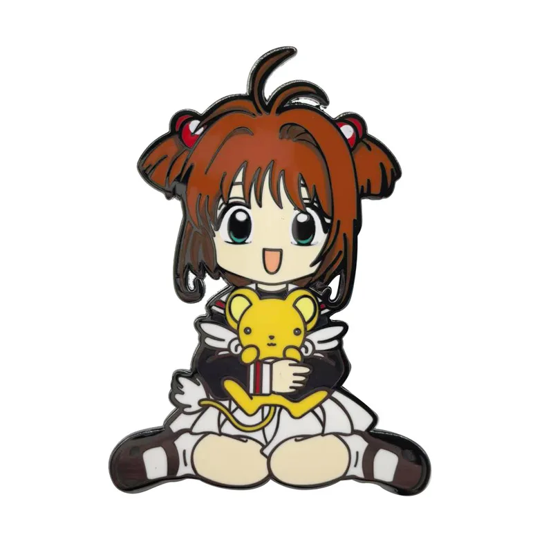 Card Captor SAKURA Metal Badge KINOMOTO SAKURA And KERO Backpack Decoration Badge Pins