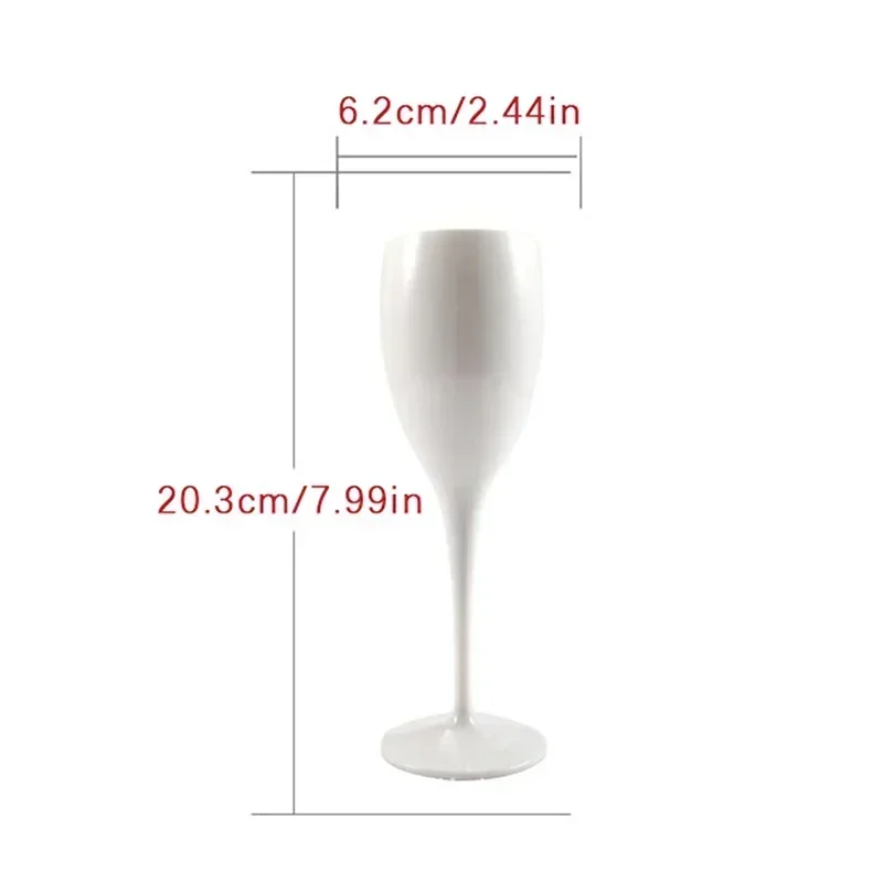 New Champagne Flutes Glasses Plastic Wine Glasses Dishwasher-safe White Orange Acrylic Champagne Glass Beer Whiskey Party Cups