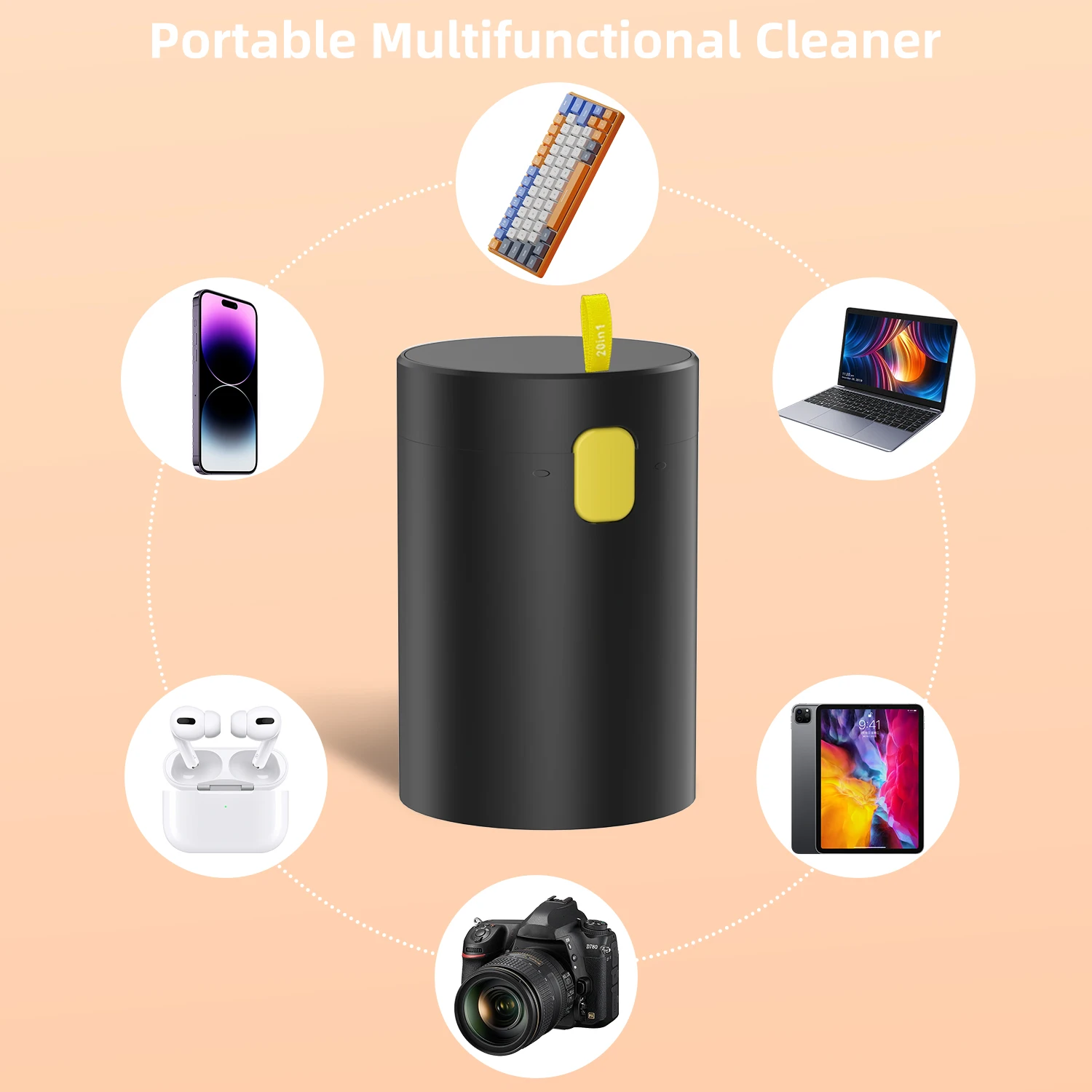 20-in-1 Digital Cleaning Kit, Multifunctional Phone Cleaning Kit, Screen Cleaner, Port Cleaning Brushes, Keycap Puller, Phone Ma