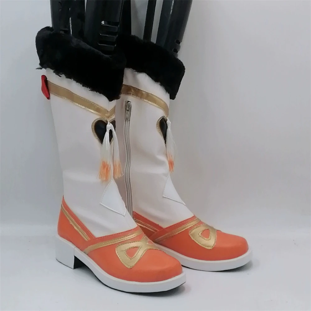 AGCOS Genshin Impact Yaoyao Cosplay Schuhe Frau Spiel Yaoyao Cosplay Stiefel