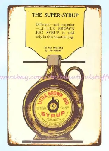 home accents wall art Little Brown Jug Syrup metal tin sign