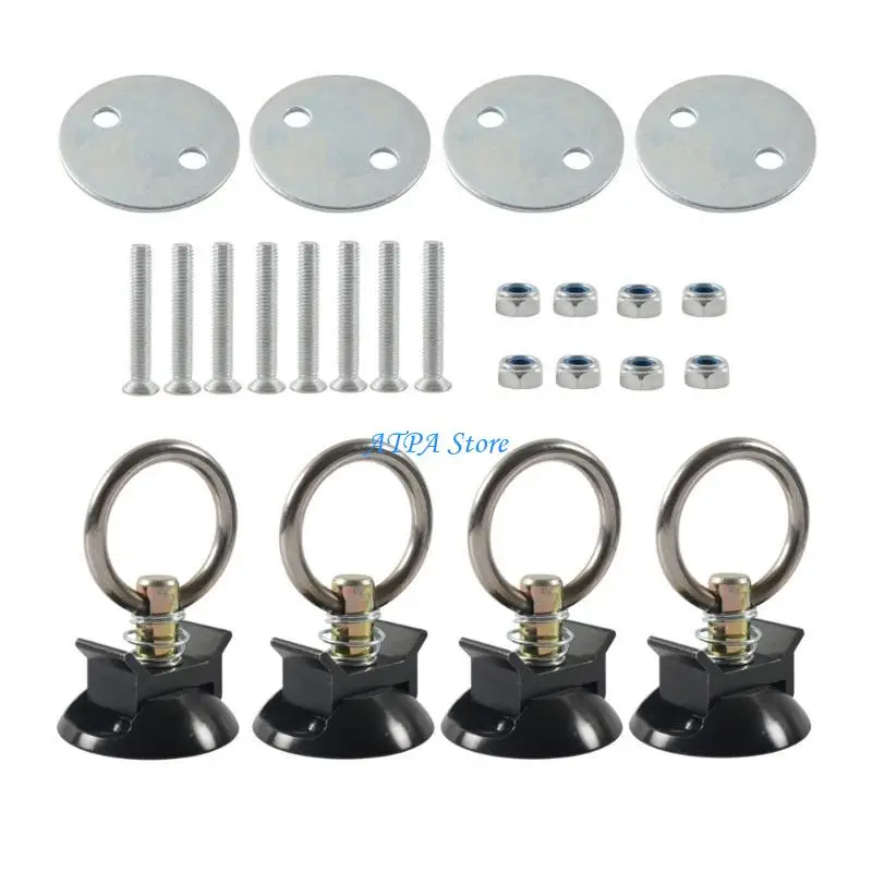 

U13C Tie Down System L Track Tie Down with Round Rings for Truck Beds to Tie Down Motorcycle Tie Down Anchors Point