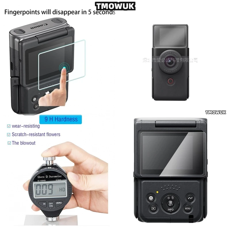 

For Canon Powershot V10, Reliable Hard Tempered Glass Protector, Full Coverage For LCD In Vlog Cameras, HD Film