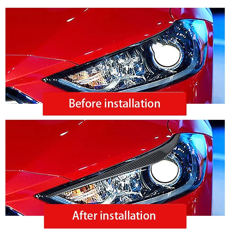 Pair Car Headlight Eyebrow Point Molding ABS Decoration Trim Cover For Elantra AD 2016-2018 Car Styling Sticker