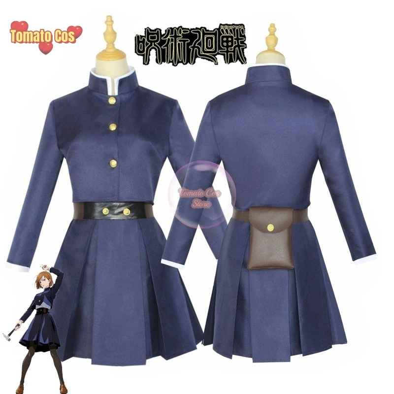 Anime Jujutsu Kaisen Cosplay Costume Kugisaki Nobara Tatoo Girls Women Dress Uniform Full Set