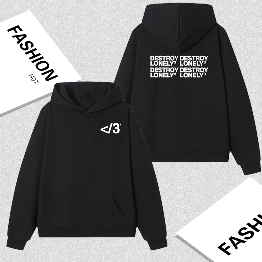 

Rapper Destroy Lonely Album Graphic Hoodie Autumn Winter Unisex Hip Hop Long sleeve Fleece Sweatshirt Men Women Casual Pullover
