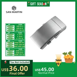 San Martin Brushed 316L Satinless Steel Ratcheting Micro-Adjust Folding Clasp For 18mm/20mm Width Watch Bracelet Link Deployant