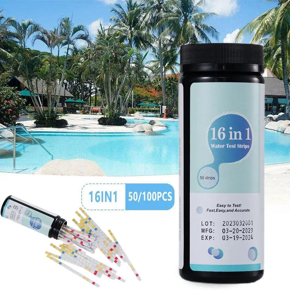 16 In 1 Drinking Water Test Kit PH Hardness Test Strips Chlorine Iron Nitrite Lab Testing For Drinking Water Aquariu A5P9