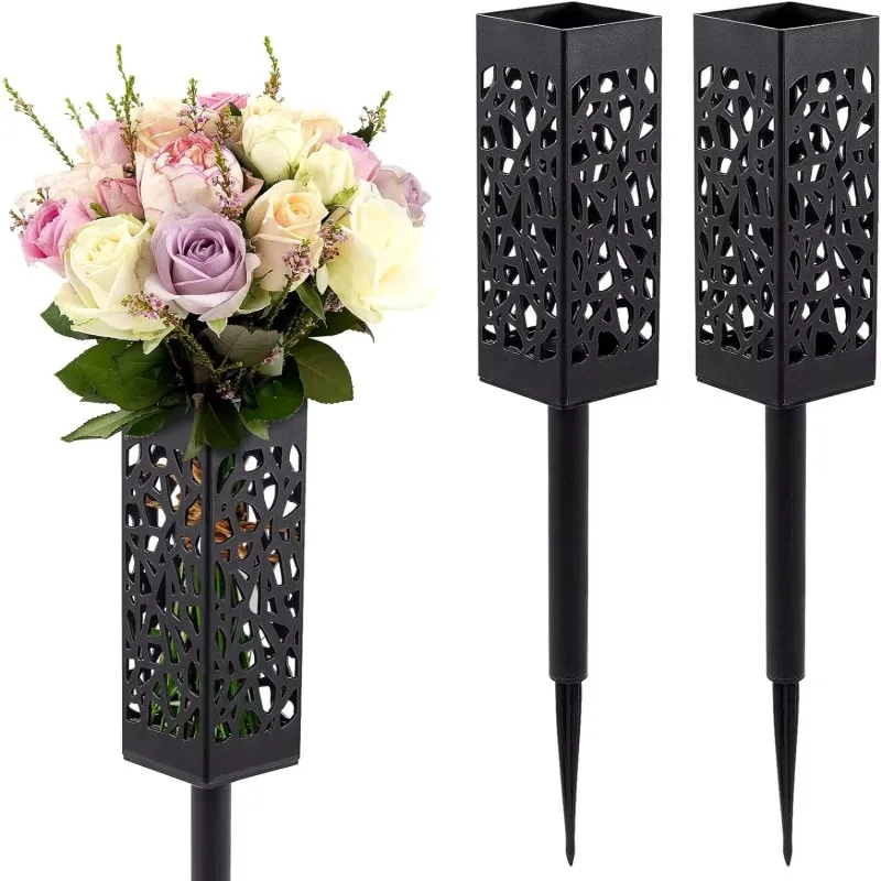 1/2/4PCS Cemetery Vase Plastic Cemetery Vase Decorations Gravestone Grave Yard Ground Outdoor Flower Marker Home Decorations