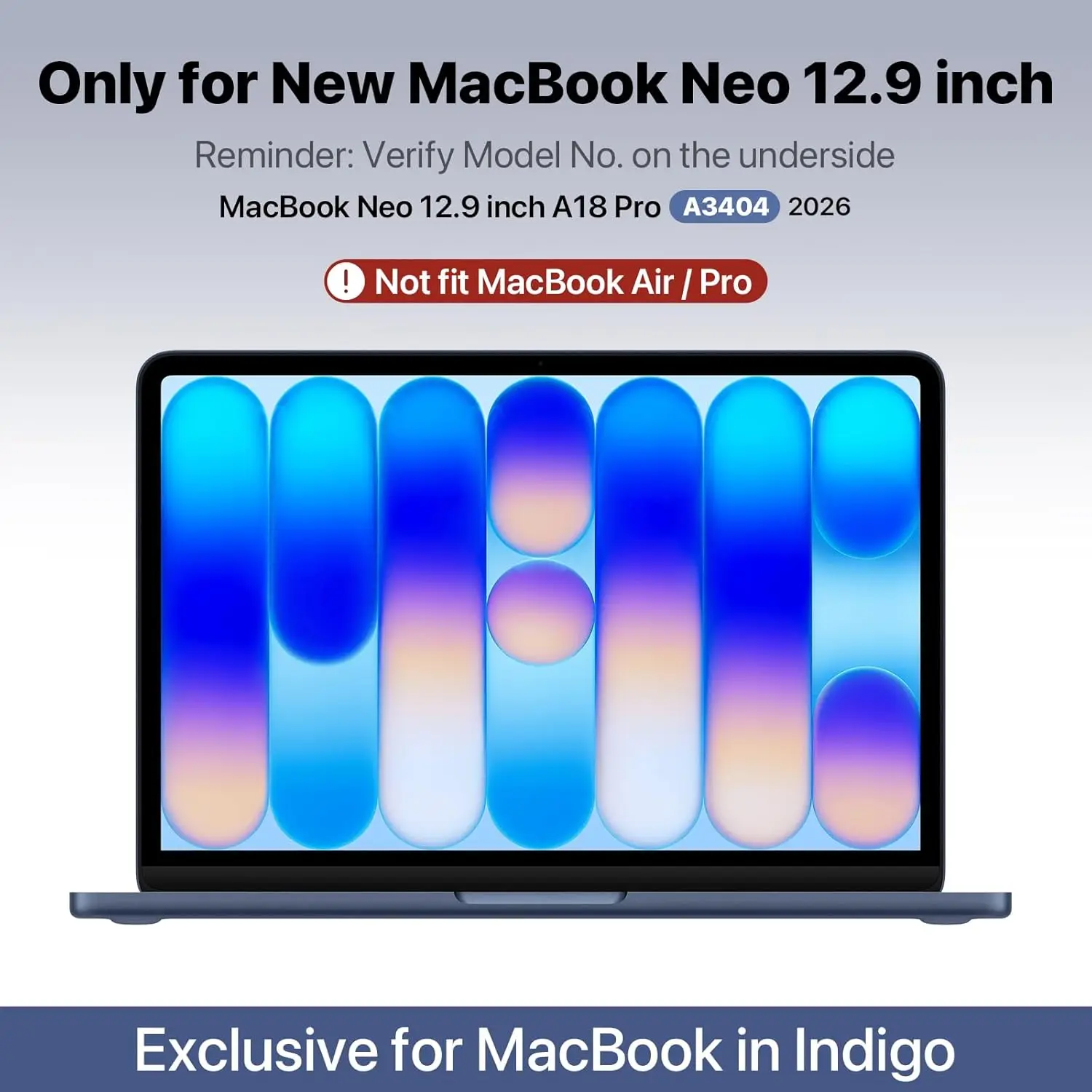 Fotografia 3: Capa Protetora Rígida Ultrafina Compatível com MacBook Neo 13 polegadas Modelo 2026 A3404 com Chip A18 Pro