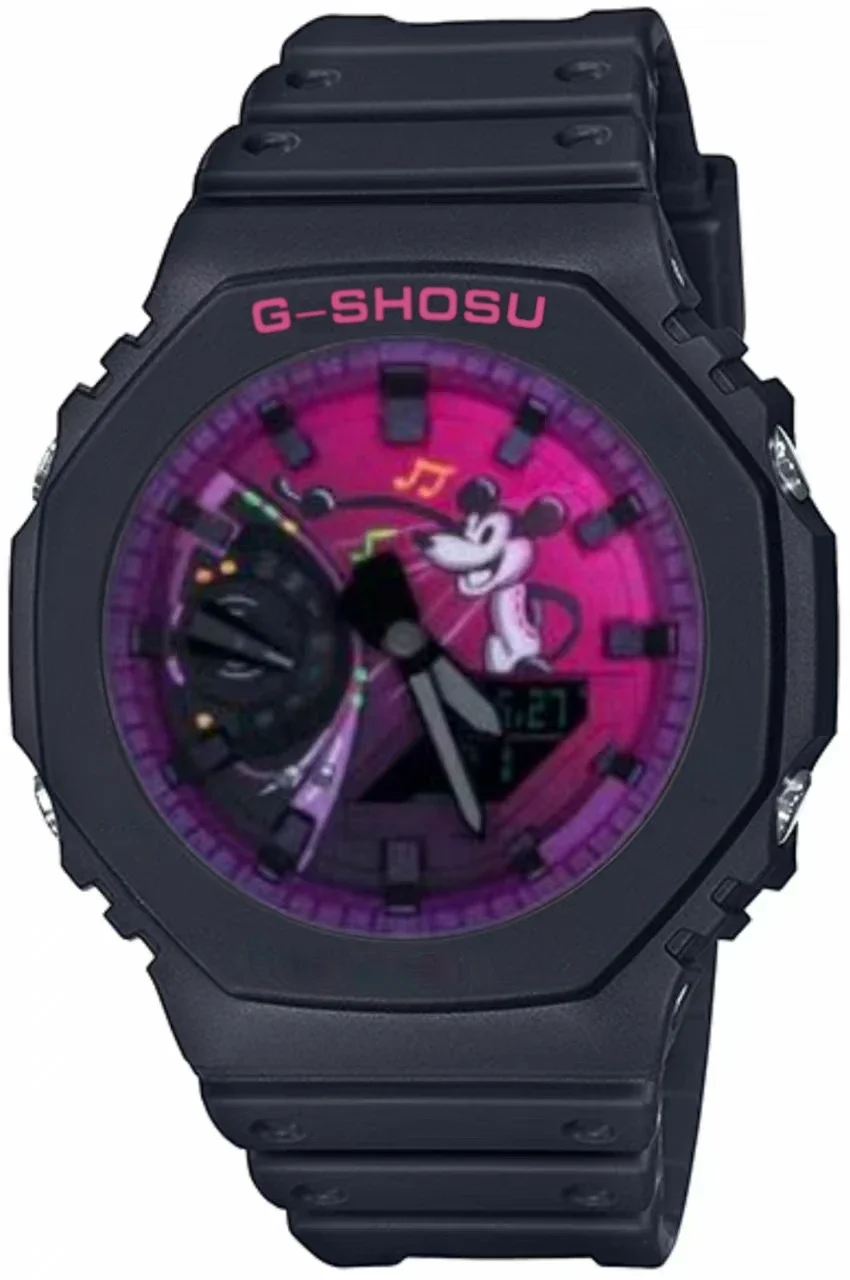 ساعة رياضية إلكترونية للجنسين كاملة الوظائف بالتوقيت العالمي LED مصباح رفع يدوي تلقائي بشاشة عرض مزدوجة من سلسلة البلوط