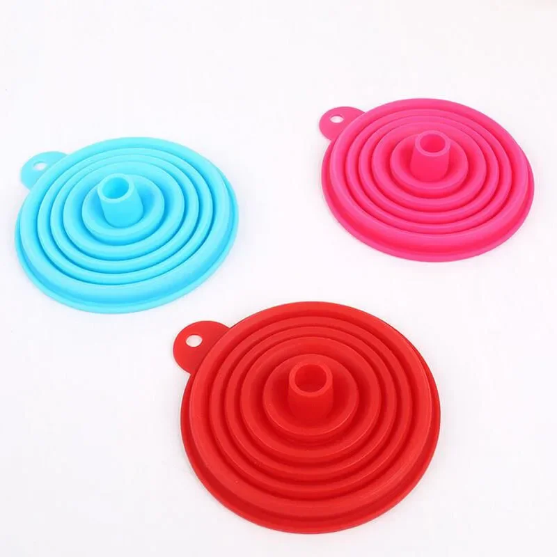 1Pcs Thick Food Grade Silicone Collapsible Telescopic Funnel Pour Oil Suitable For Kitchen Utensils