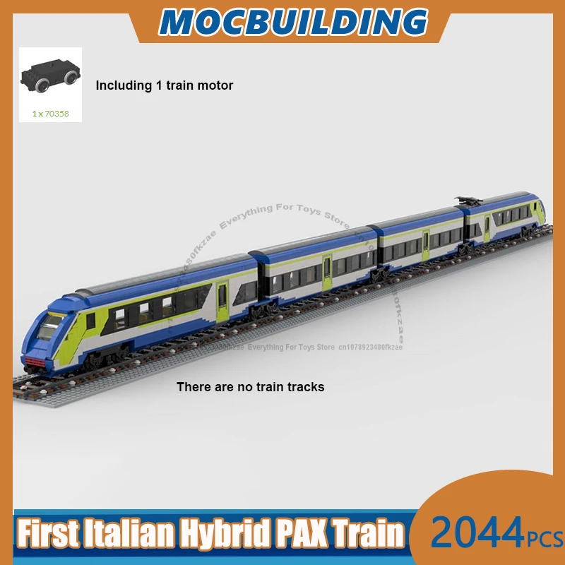 First Italian Hybrid PAX Train MOC Building Blocks City Transportation Model Diy Assemble Bricks Creative Toys Gifts 2044PCS