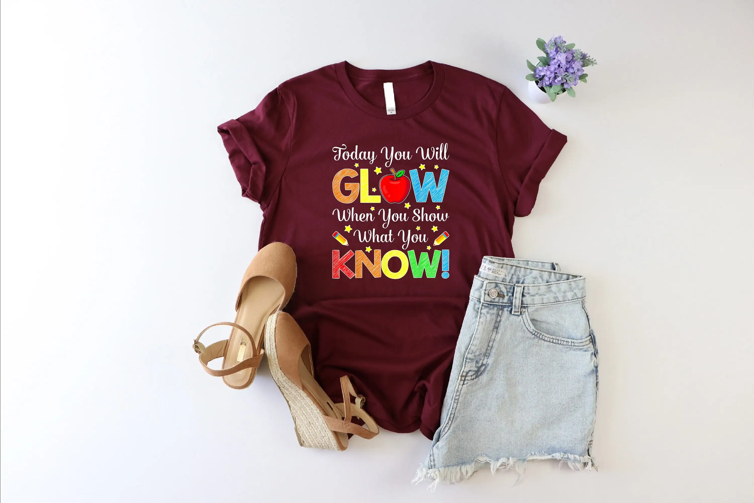 Today You Will Glow T Shirt Funny AssessmenT School Counselor Motivational Teacher Testing