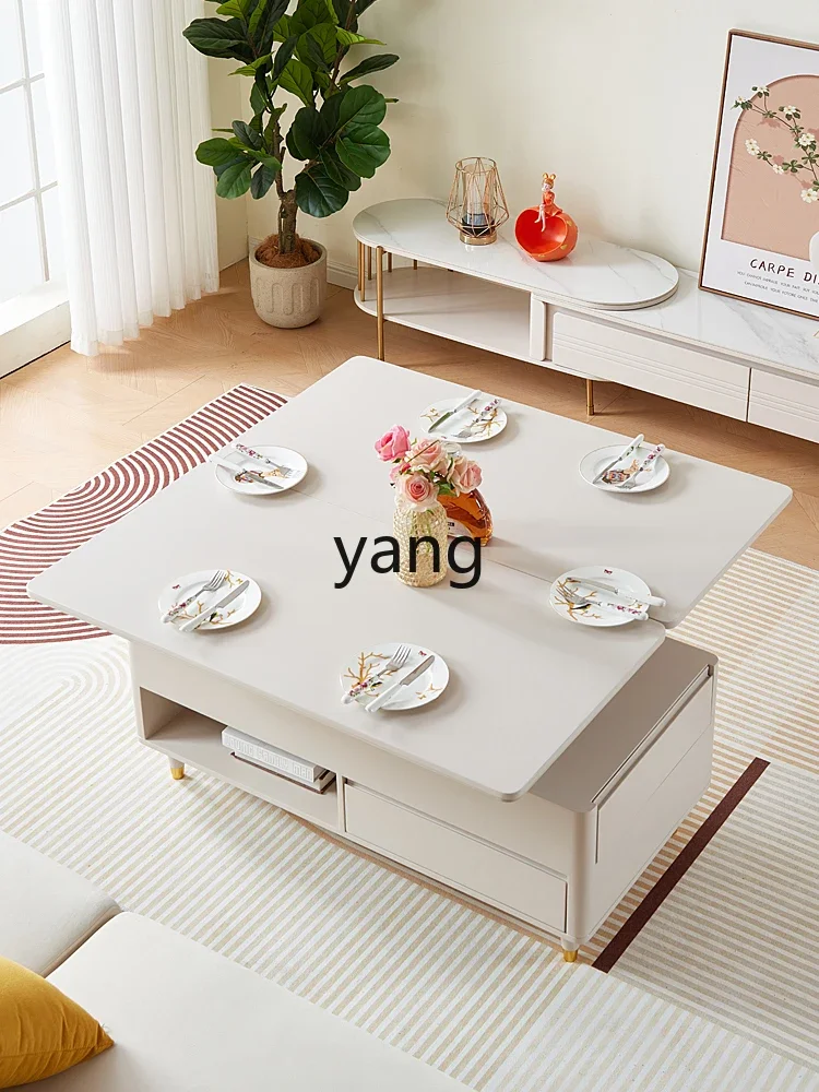 CX Lifting Dual-Use Modern Minimalist Living Room Paint Stone Plate Small Apartment Folding Multi-Functional Tea Table